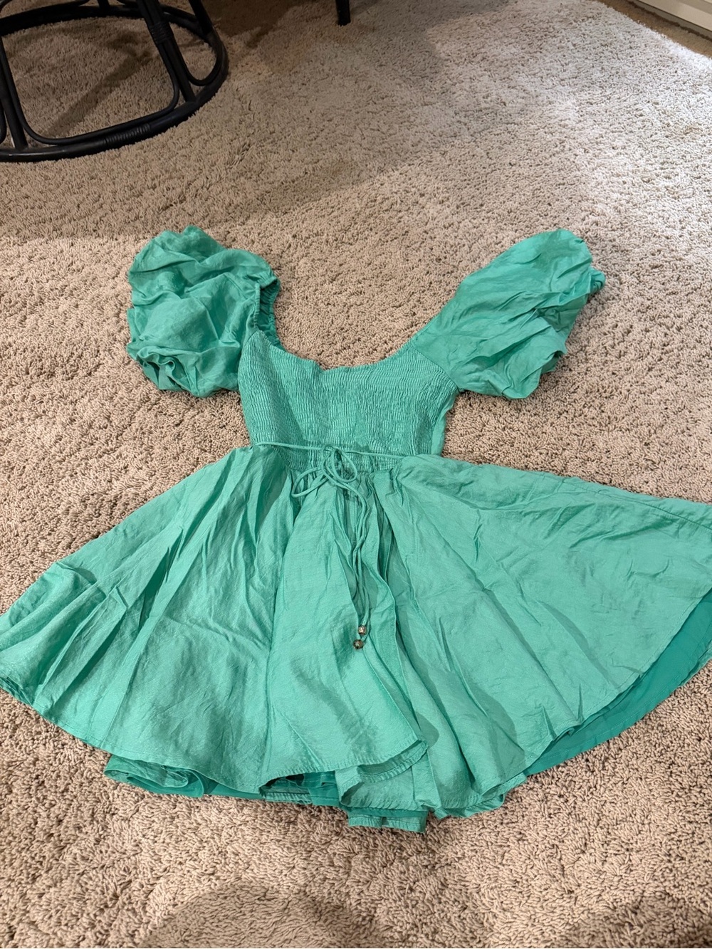 Ayana Green Puff sleeve dress